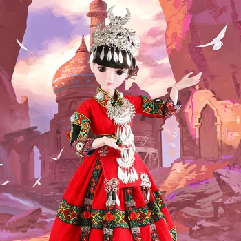 

Chinese Style 1/3 60CM Large BJD Doll 19 Ball Joints Dolls With Full Outfits Dress Wig Shoes Makeup Girls Dress Up Toys