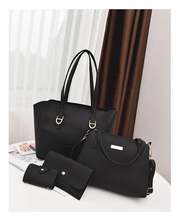 

2019 New Style Fashion Four-piece Set WOMEN'S Bag Embossed Leather Different Size Bags Korean-style Simple WOMEN'S Shoulder Bag
