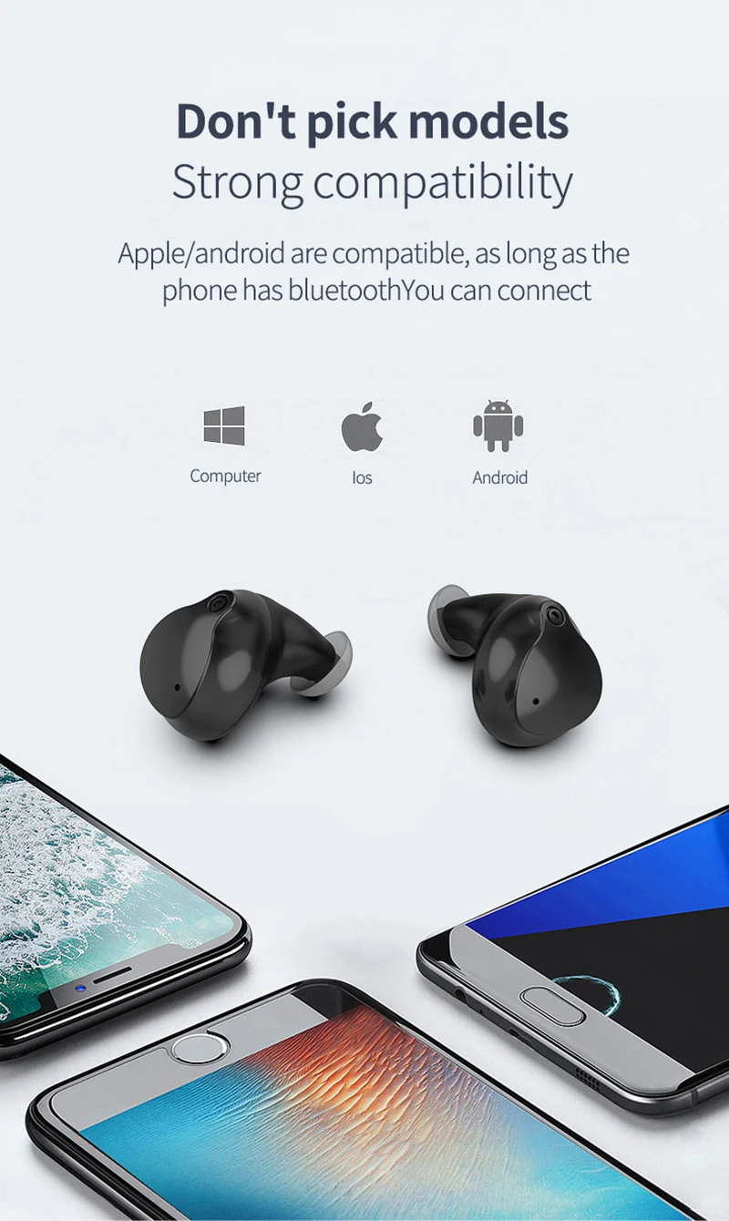TWS Bluetooth 5,0 стерео наушники спортивные беспроводные гарнитуры IPX5 водонепроницаемые наушники с 3200 мАч зарядным устройством для xiaomi iphone