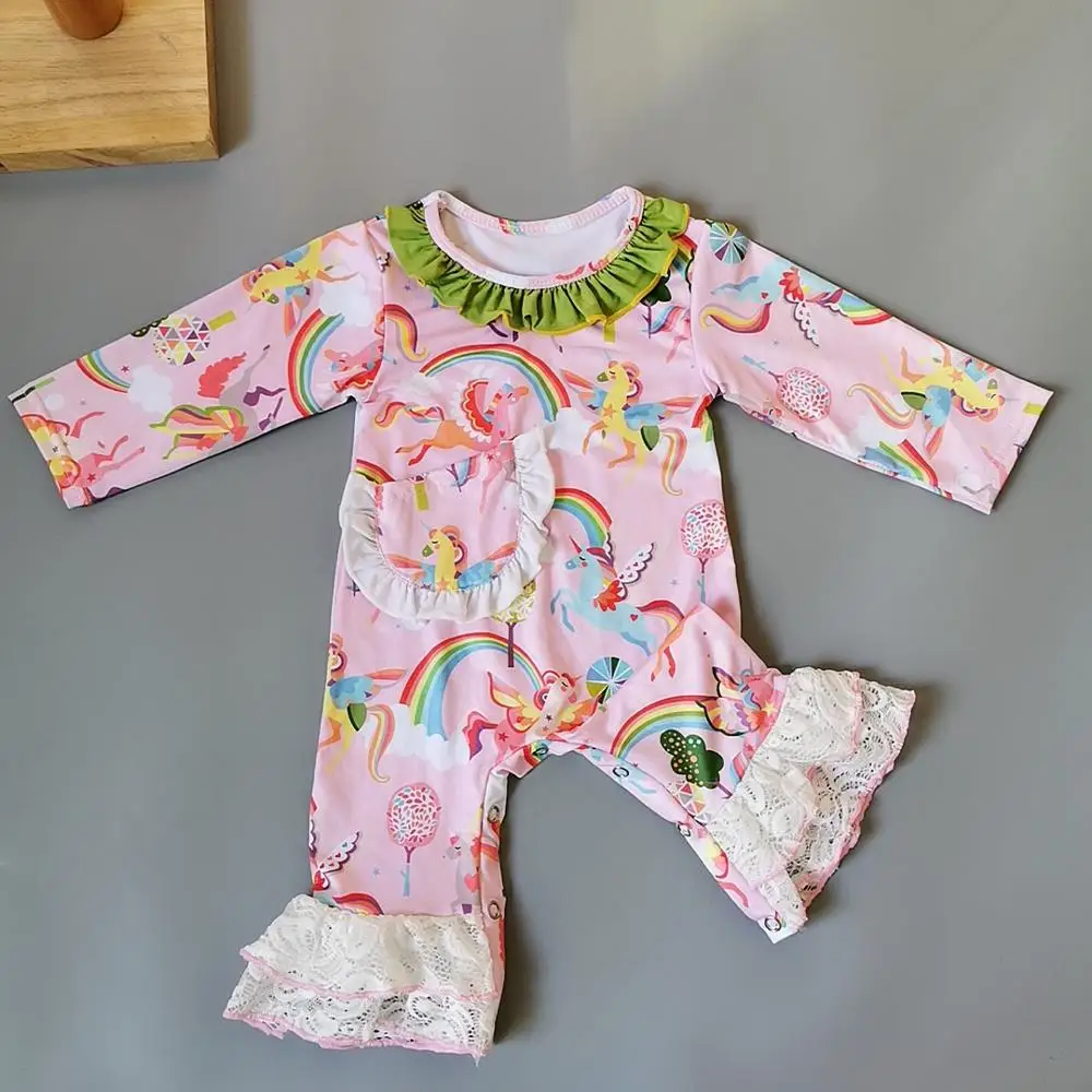 pink horse Baby New Newborn jumpsuits Baby Boys Girls Rompers Clothes Long Sleeve Infant Jumpsuit Pajamas Baby Clothing