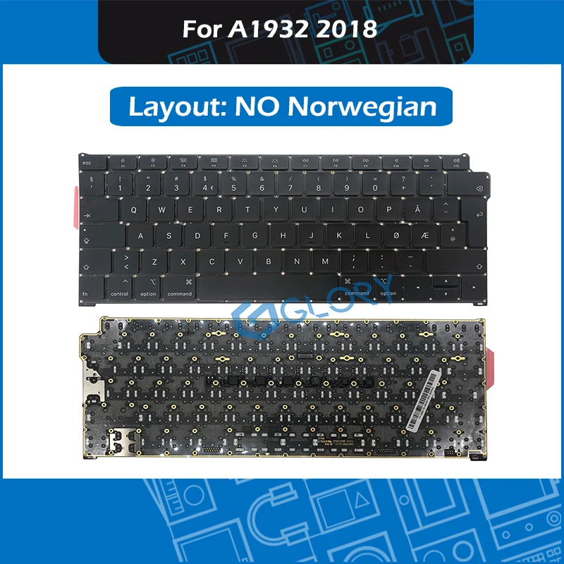 New Norwegian standard A1932 Keyboard For font b Macbook b font Air 13 3 Late 2018