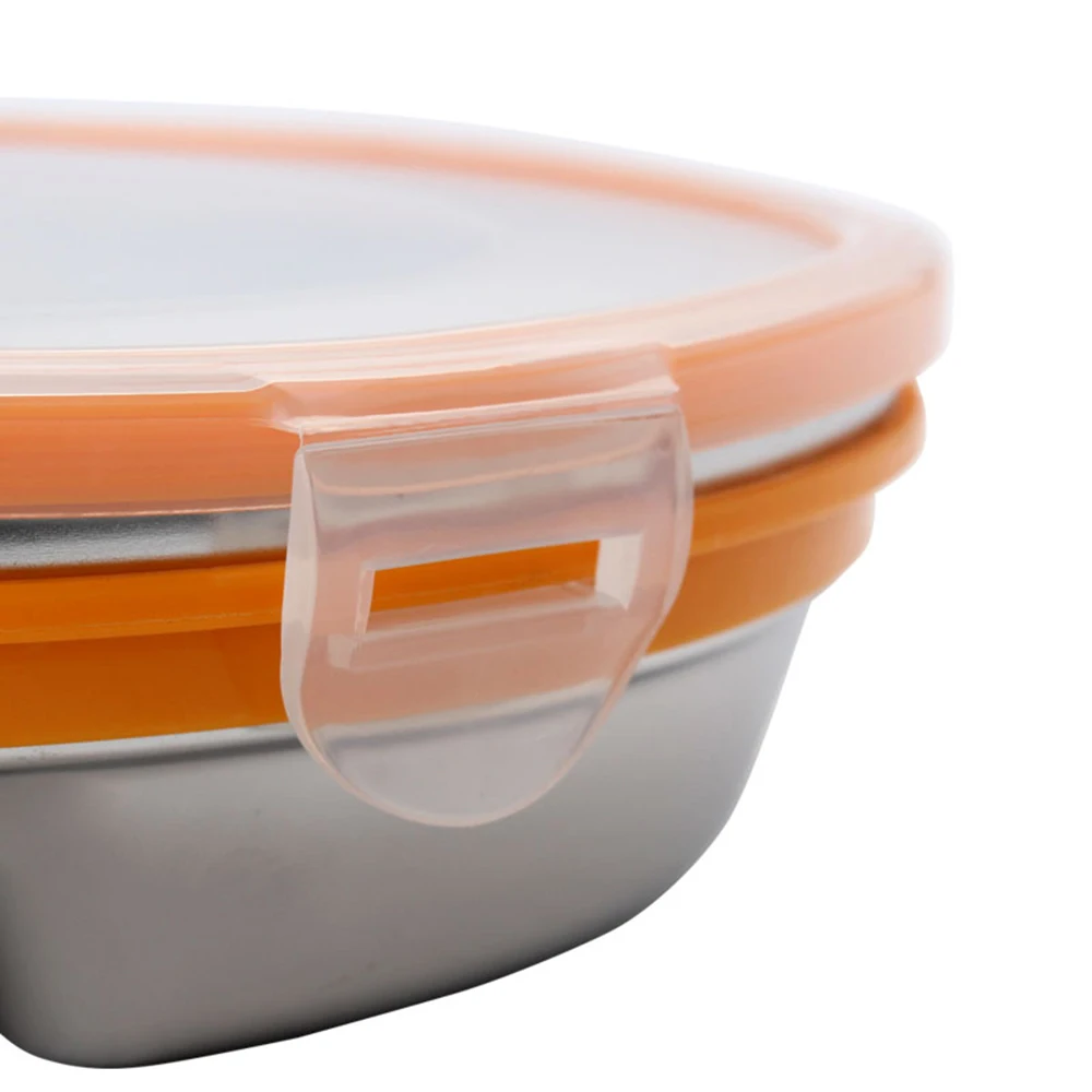 Нержавеющая Сталь Bento Ланч-бокс с крышками 4 разделителя Круглая для хранения еды контейнеры еда преп Ланч-бокс герметичность микроволновая безопасность