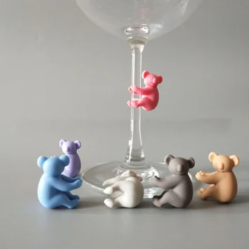 

6PCS Silicone Wine Glass Marker Creative Koala Drink Charms Label Mark Glass Identification Perfect For Parties Bar Accessories