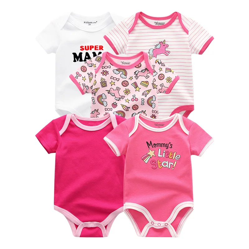 5918 Baby Girl Распродажа; 5 шт.; детские комбинезоны; хлопковая одежда с короткими рукавами для младенцев; Детский комбинезон с рисунком; Одежда для маленьких мальчиков и девочек - Цвет: 5918 Baby Girl