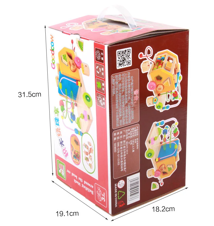 CHILDREN'S Building Blocks Bead-stringing Toy Intelligence Box Shape Cognitive Beaded Bracelet Multi-functional Educational Drag