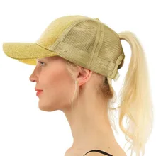 Блестящая бейсбольная кепка с хвостом, женский рюкзак, шляпа с сеткой, велосипедные шапочки лето, защита от солнца, Женская Регулируемая шапка в стиле хип-хоп