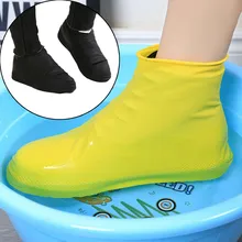 1 Pair of Latex Rain Boots Reusable Silicone Waterproof Shoe Cover Non-slip Rubber Rain Boots Overshoes Shoe Accessories