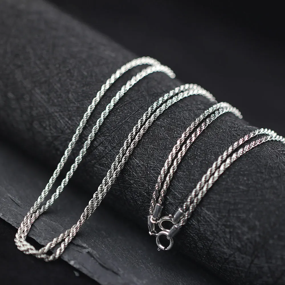 Настоящее чистое 925 пробы Серебряное ожерелье для мужчин итальянская цепочка Ретро винтажная брендовая Ювелирная цепочка модная в стиле HN161