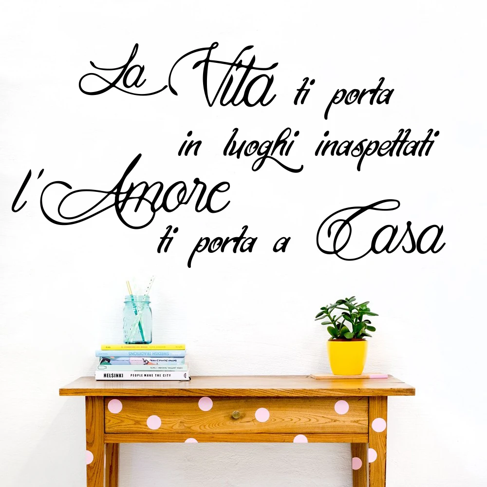 Italian Life Brings You To Places Unexpected Quote Wall Sticker Bedroom Kids Room Italy Life Quote Wall Decal Living Room Vinyl (2)
