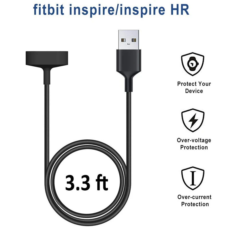 Для Inspire Hr charger 2-Pack 3.3Ft/100 см Замена зарядного устройства USB Кабель зарядного устройства для-Inspire Hr сердечного ритма и