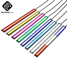 5 шт. для авто интерьеры автомобиля ультра яркий COB DRL Светодиодные ленты дневные ходовые огни светильник красные, синие розовые Водонепроницаемый светильник s светильник Инж