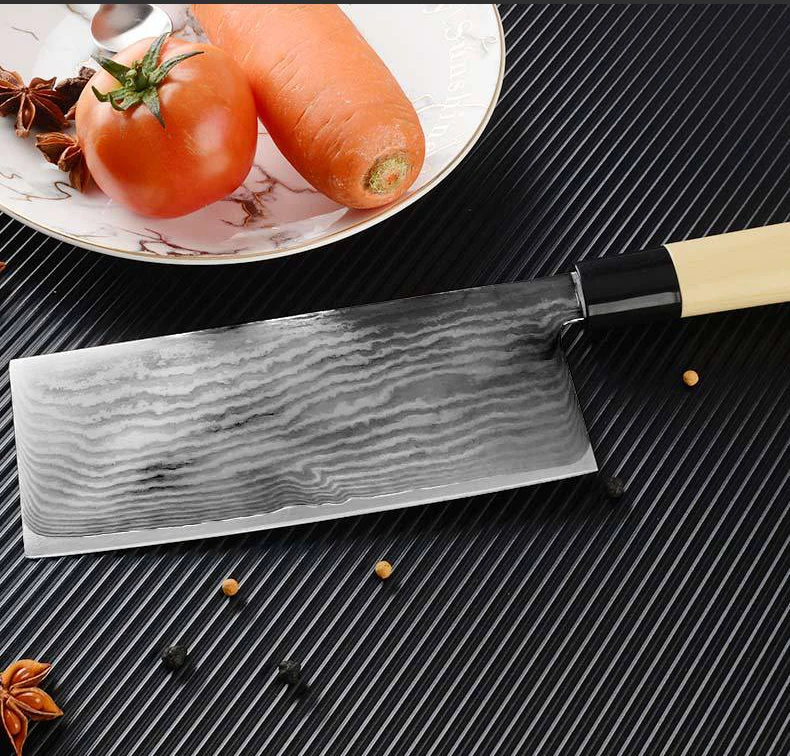 Kitchen Chef Knives 9CR18MOV Damascus Steel Fish&Meat Carving Slicing Nakiri Paring vegetable Knife with Low Price