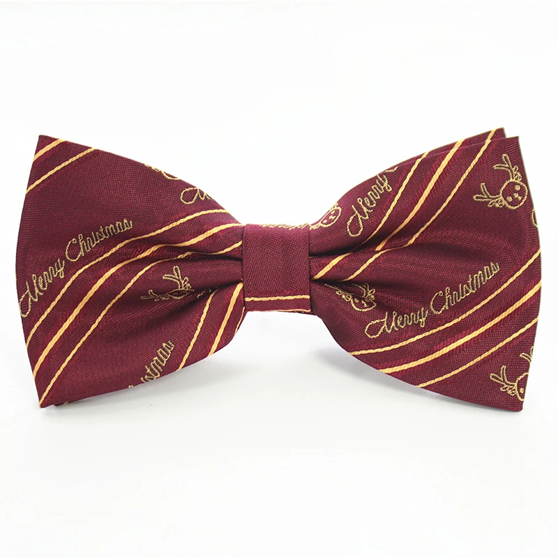 Mens Christmas Bow Ties Snowflake Christmas Tree Pattern Silk