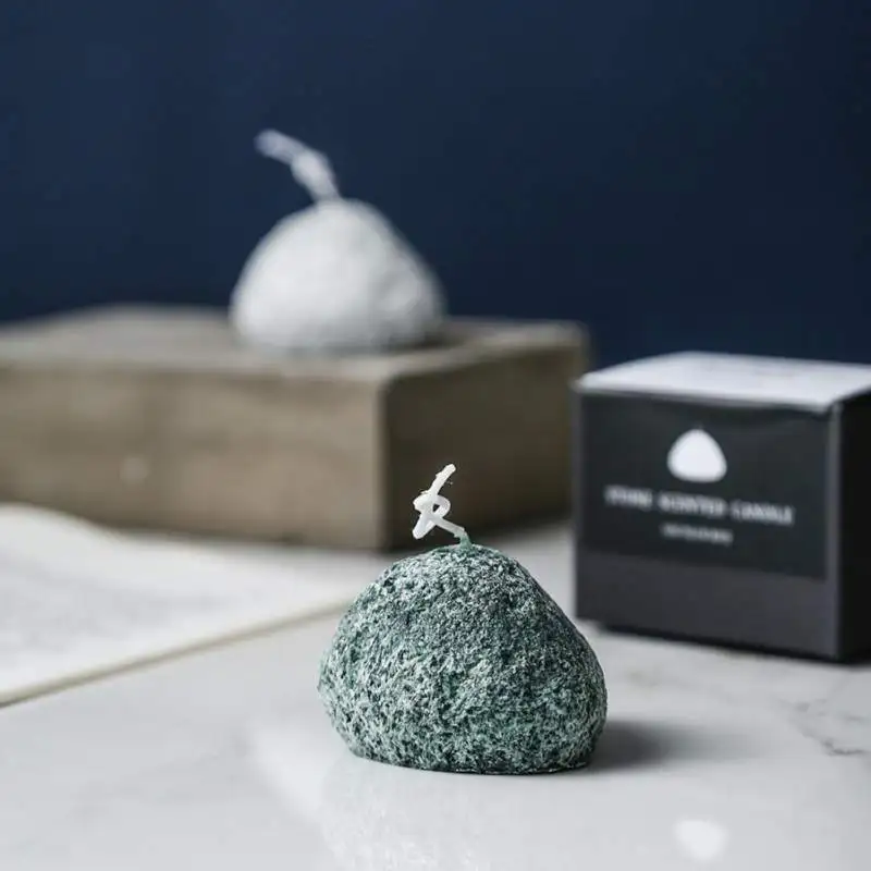 

-Stone-shaped Candles Ice Flower Scented Candle Handmade Fragrant Candles Home Aroma Wax Decoration