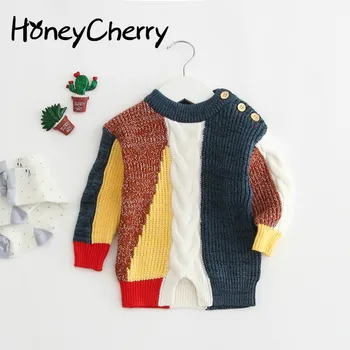 

In 2020 Baby Girl Sweater Artistic Stitching Of Long-sleeved Sweater Jacket For Outwear For Autumn Infants Boys And Girls