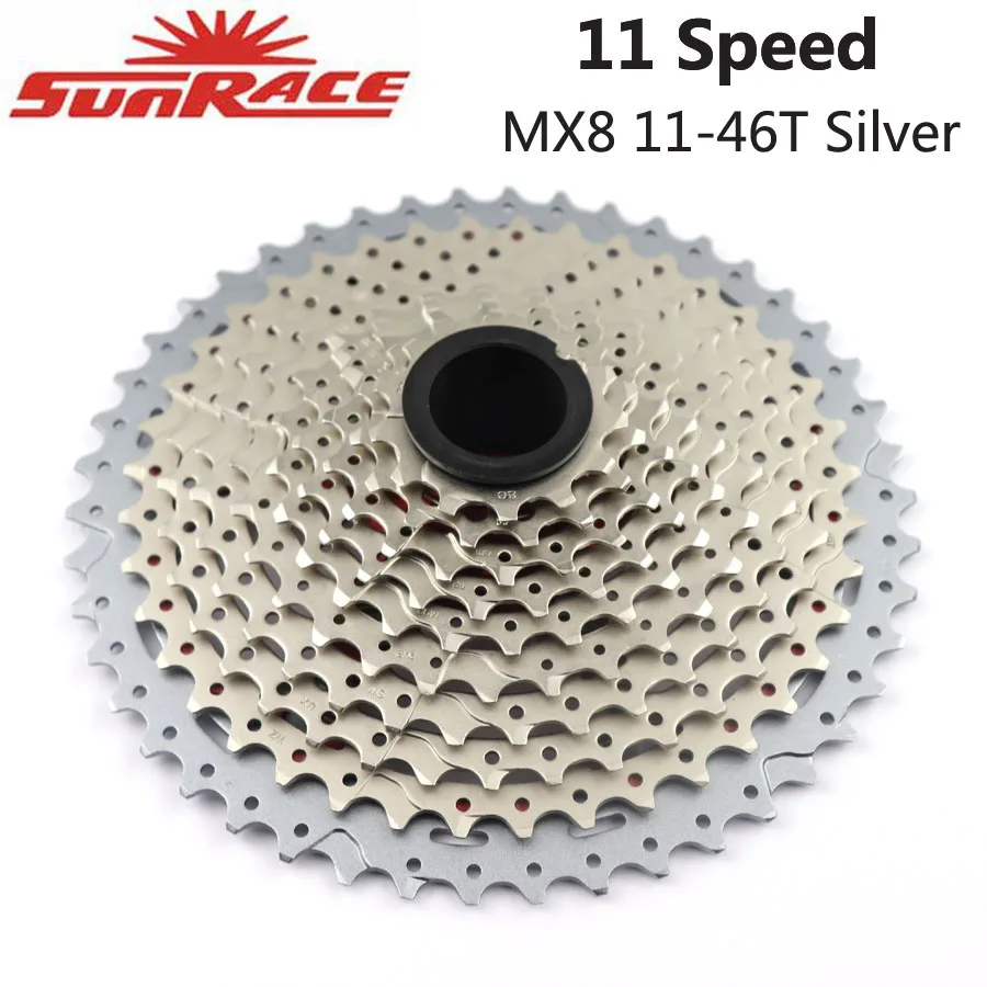 MX8 11-46T Silver Sunracing 11 скоростной Кассетный Маховик CSMX8 CSMX80 CSMS8 CSRX8 горный велосипед MTB 11-40T 11-42T 11-46T 11-50T запчасти для велосипеда - Цвет: MX8 11-46T Silver