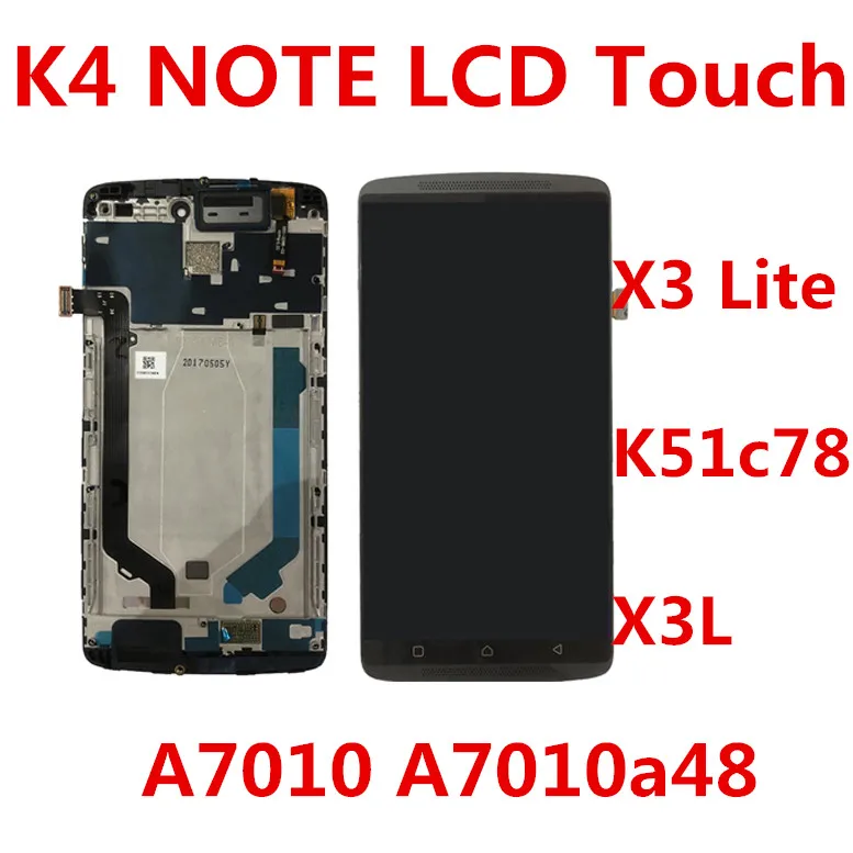 Черный Белый для lenovo K4 Note A7010 A7010a48 ЖК-дисплей+ сенсорная панель дигитайзер для Vibe X3 Lite K51c78 X3L ЖК-рамка