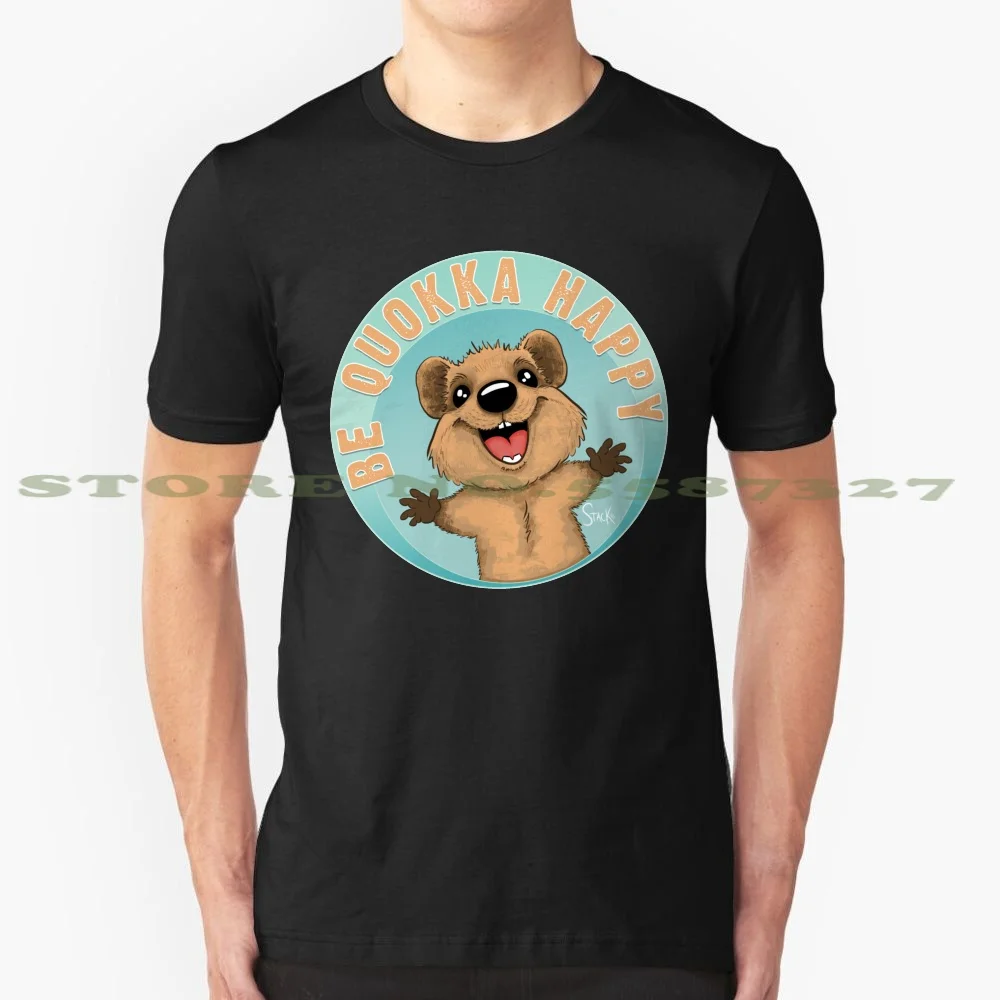 Веселая графика с надписью Be Quokka футболка Happy Big Smile милый маленький позитивный