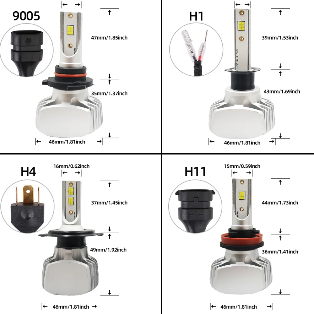 1 пара H4 светодиодный H7 авто фары 9005 9006 H3 H13 H8 880 H27 9004 9007 H11 881 светодиодный H1 S8 72W фары для 7000LM 6000 К автомобильной лампы