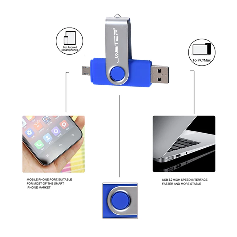 JASTER USB 2,0 Смартфон Android OTG USB флеш-накопитель для Android/PC карта памяти 4 ГБ 8 ГБ 16 ГБ 32 ГБ 64 ГБ 128 ГБ