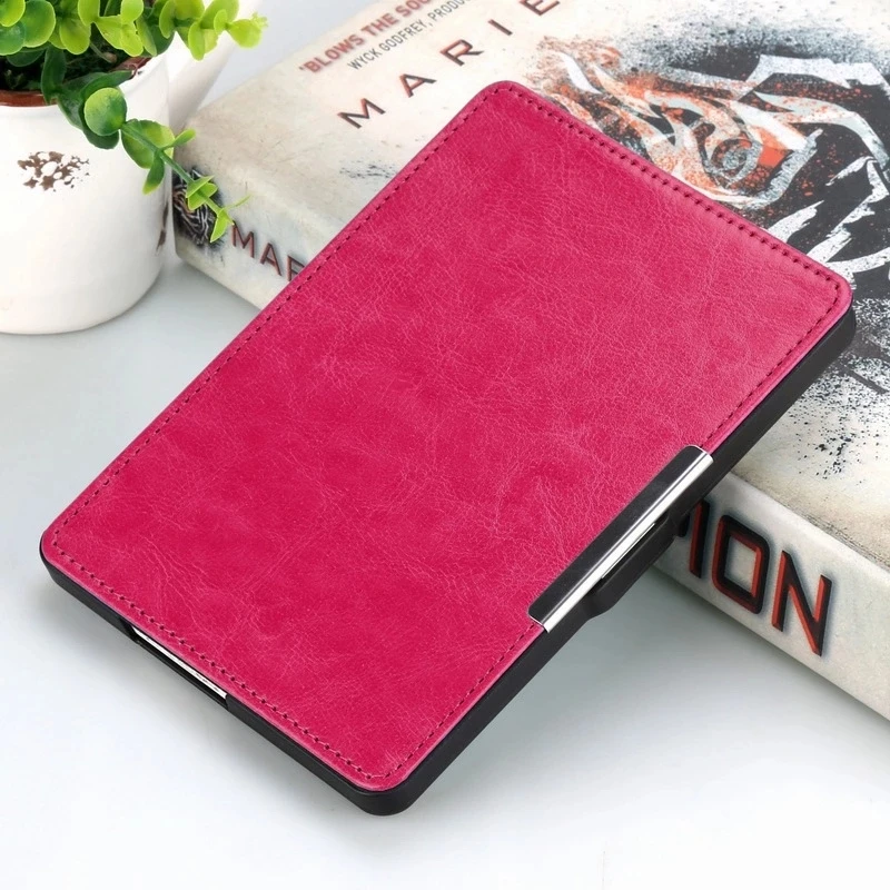 Розово-красный Smart Case For Kobo Glo HD Protector Shell Skin PU Leather Cover For Kobo Touch 2 eReader 6" E-Book Reader auto sleep/wake - Цвет: Розово-красный