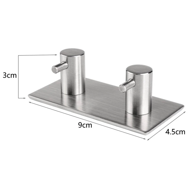 ABUI-Bathroom Robe Towel Hooks,Stainless Steel Peel Stick Hooks 3M Self Adhesive Wall Robe Key Coat Towel Hooks Hanger for Kitch