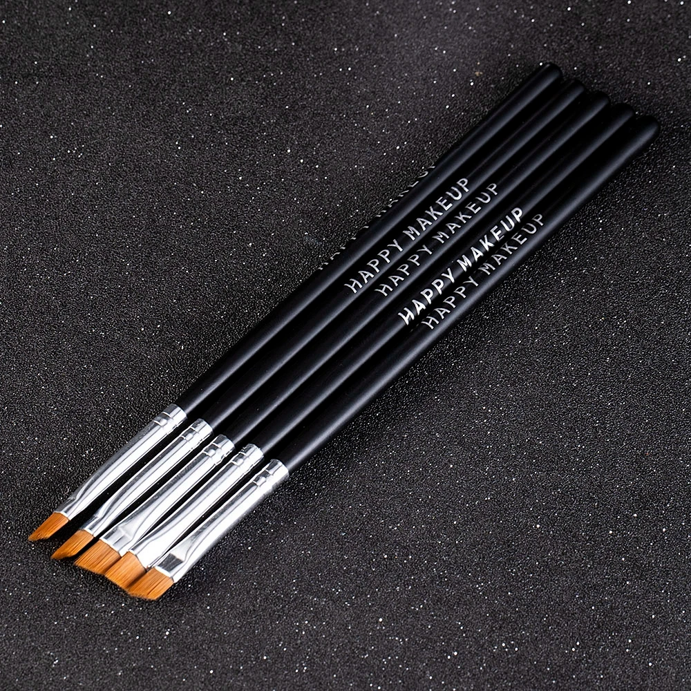 5Pcs Professional Black Eyebrow Inclined Flat Angled Brush Makeup Tool Wooden Pole Eyeliner Eyeshadow Eye Brow Women Cosmetic