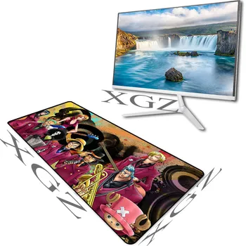 

XGZ Anime One Piece Music Party Large Game Mouse Pad Black Lock-edge Computer Desk Mat Rubber Stripe Slip for Csgo Gamer Xxl