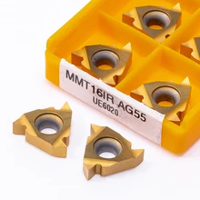 10 pces + mmt 16ir ag55 vp15tf/us735 rosca ferramenta de torneamento carboneto inserção 16ir ag55 ue6020 metal torno duro liga lâmina
