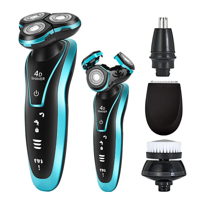 

Multi-functional Electric Shaver 4D Three Head Floating Fully Washable Four-in-One Shaver Deft Broadcast Online Celebrity-