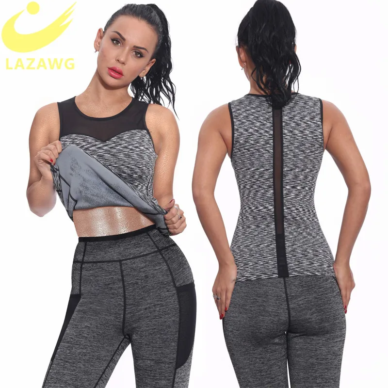 LAZAWG,, спортивные штаны для сауны, неопреновые талии, тренировочные костюмы для спортзала, майка, топ, Корректирующее белье, штаны, леггинсы, горячая распродажа