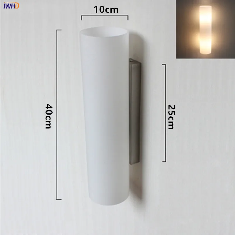 Modern INS Style LED Wall Lights With 40cm Glass Lampshade 2 Bulbs E27 Nordic Wandlamp Sconce Fixtures Wall Lamp Bedroom Aisle (2)