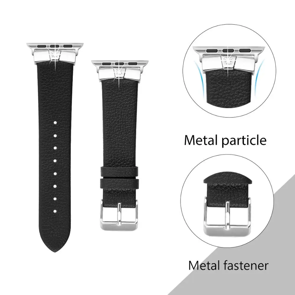 Ремешок из натуральной кожи для Apple Watch 38 мм 44 мм 40 мм 42 мм кожаный ремешок сменные браслеты для Iwatch Band 83007