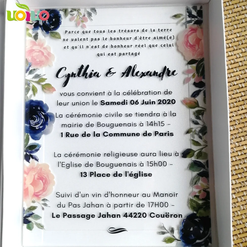  Acrylic wedding invitation custom wordings wedding invitation card with printed boxes - 4.00026E+12