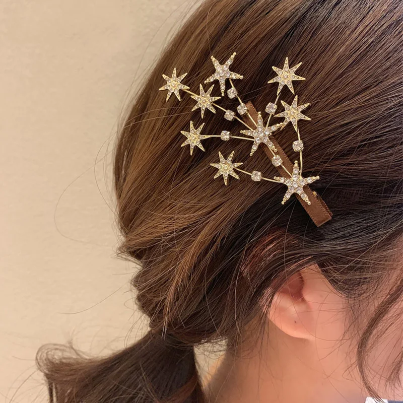 

Luxury Elegant Shining Full Stars Gold Silver Hair Clips Sweet Hair Ornament Hairpin Fashion Hair Accessories Headpieces