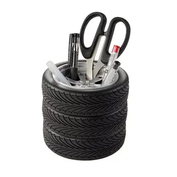 

Creative Tire Shaped Pen Stand Pencil Holder Desk Organizer Office Stationery