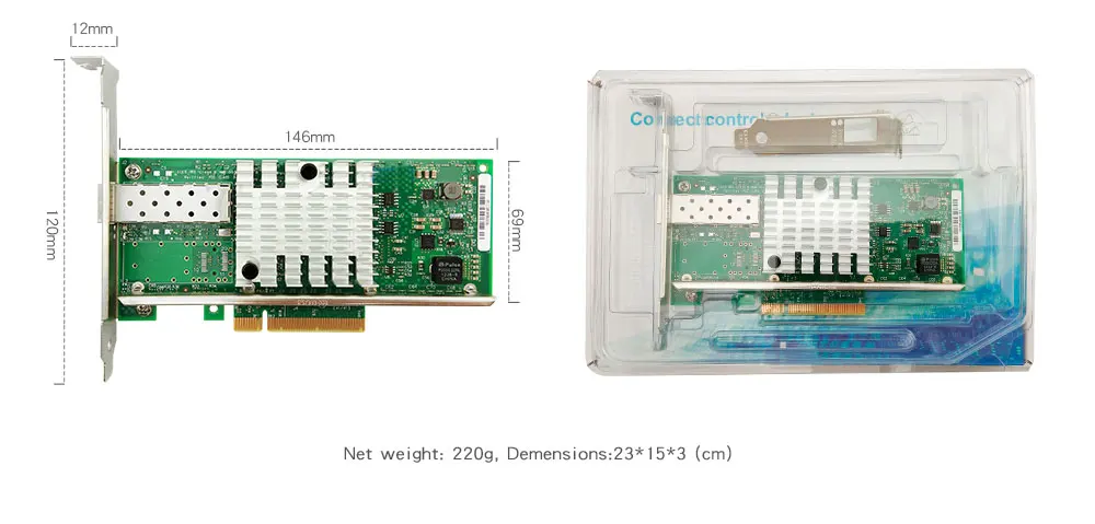 X520-DA1 10G SFP+ PCIe 2,0X8 Однопортовый Чипсет Intel 82599EN