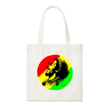 

rasta reggae rock star chilling 420 print daily canvas shopping bag handbags school bags