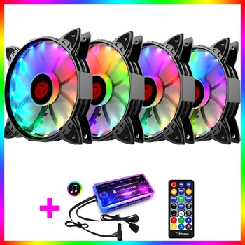 

COOLMOON PC Case Cooler Fan AURA SYNC 120mm RGB Mute Adjustable LED 12V With RF Remote Controller Cooler Fan RGB Cooling Fan