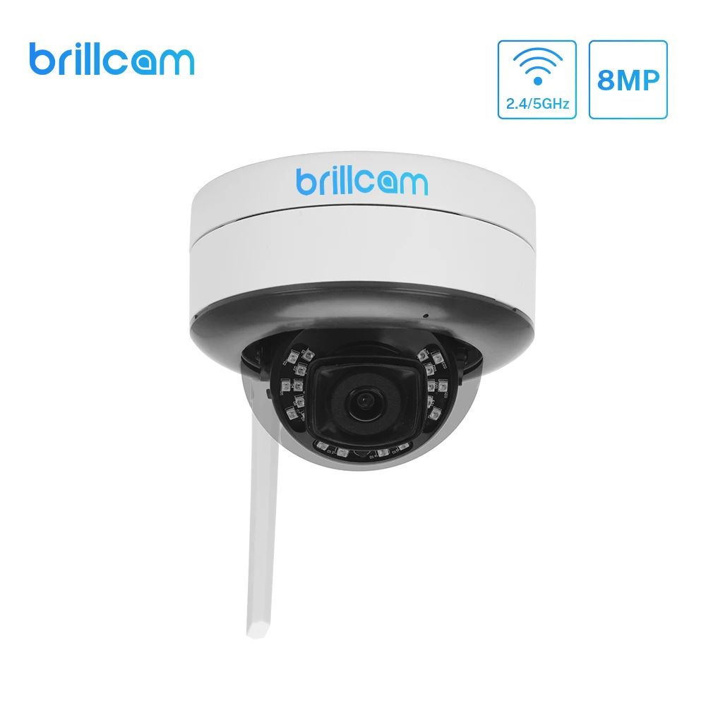 

Brillcam 8MP IP Camera Wifi Outdoor Video Surveillance Dome IP Camera Wifi Outdoor Audio 2.4G/5G Video Surveillance Cameras