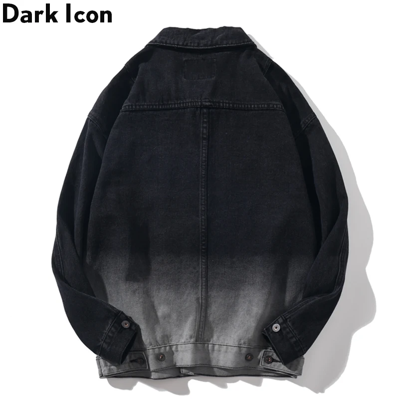 Мужская джинсовая куртка с отложным воротником Dark Icon градиентная уличная модная