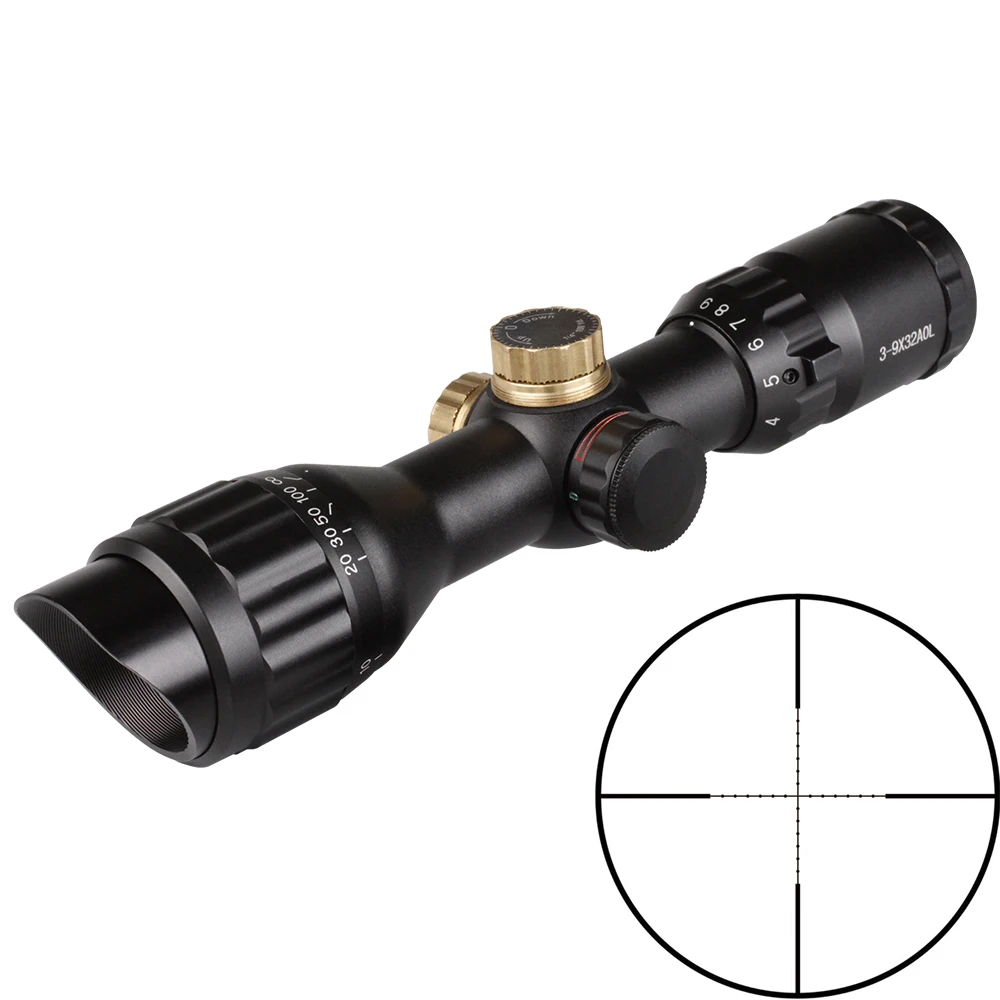 Airsoft Air guns 3-9X32 компактный охотничий винтовочный оптический прицел Mil Dot сетка тактический прицел коллиматор