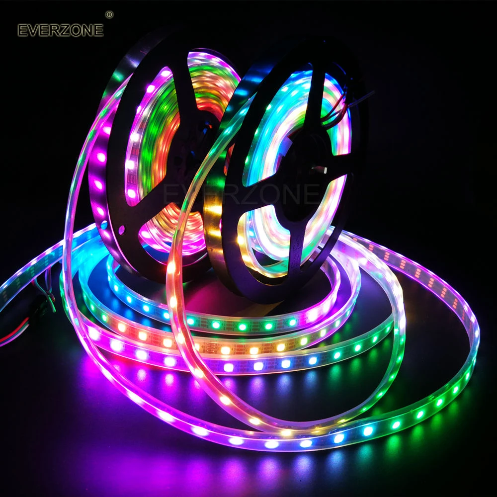 

5M DC5V WS2812B Led Strip Light Individually Addressable Smart RGB Pixel 30/60/144leds/m White/Black PCB Waterproof IP30/65/67