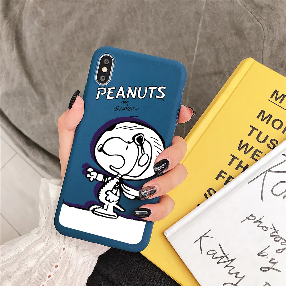 Чехол для телефона из ТПУ с рисунком "Peanuts Charlie коричневая собака Бигл", мягкий чехол с эффектом потертости для Apple iPhone 11 pro x xs max xr 7 8 6 s plus - Цвет: 1
