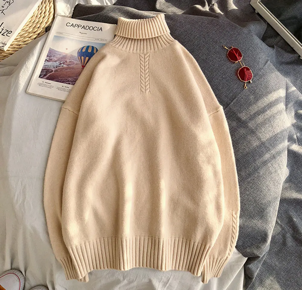 Liketkit мужские Весенние Новые свитера с высоким воротом, мужские корейские пары, модные однотонные теплые пуловеры, мужские вязаные свитера, 7 цветов
