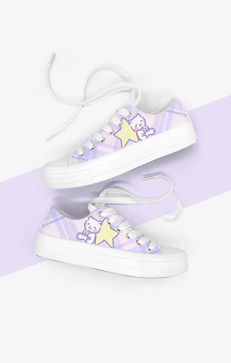 Amy und Michael Original Designer Sneakers Schöne süße Mädchen Studenten Anime handbemalte Segeltuchschuhe Lässige flache Trainer – Detail 6
