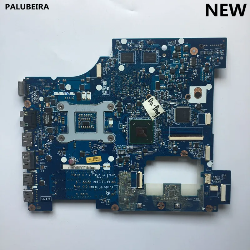 PALUBEIRA High Quality For Lenovo G570 Laptop Motherboard PIWG2 LA-6753P HM65 PGA989 DDR3 HD6370 512M 100% Tested | Компьютеры и офис