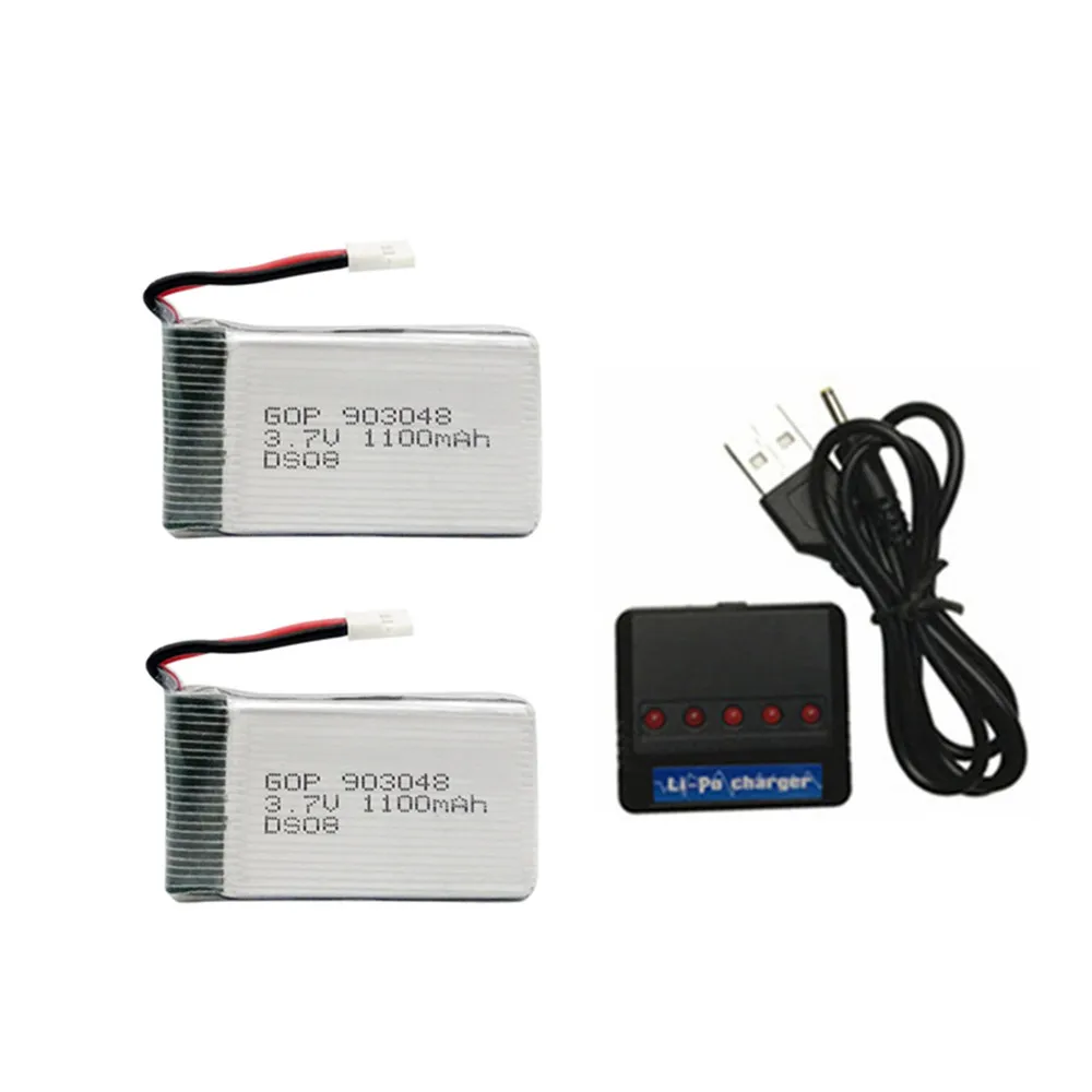 3,7 V 1100mAh 903048 Lipo аккумулятор для SYMA X5S X5C X5SC X5SW M18 H5P X5 HuanQi 859B 727 RC Дрон части li-po аккумулятор 3,7 v+ зарядное устройство