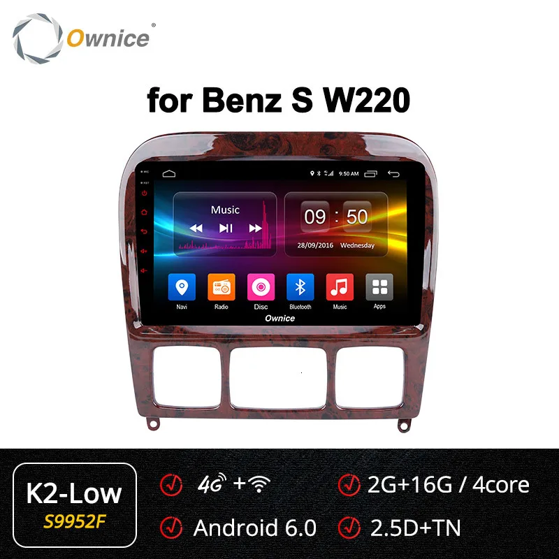 Ownice Android 9,0 для Mercedes benz s280 s320 s350 s400 s500 w220 w215 c S класс автомобильный Dvd мультимедийный плеер радио Gps стерео DSP - Цвет: S9952 K2-Low