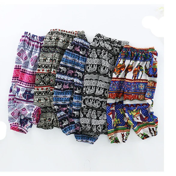 

Floral Girl Pants Children's Pants Silk Summer Slim Long Pants Baby Mosquito-proof Trousers Leisure Sunscreen Pants
